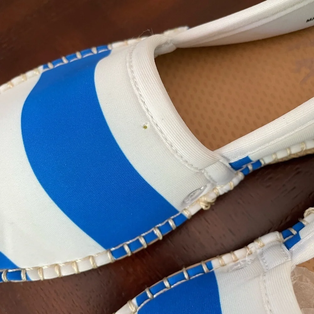 Sea Star Blue and White Striped Espadrilles girls size 3 beach ware